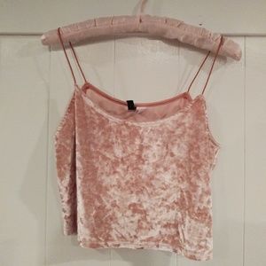 H&M Crushed Velvet Crop Tank Top